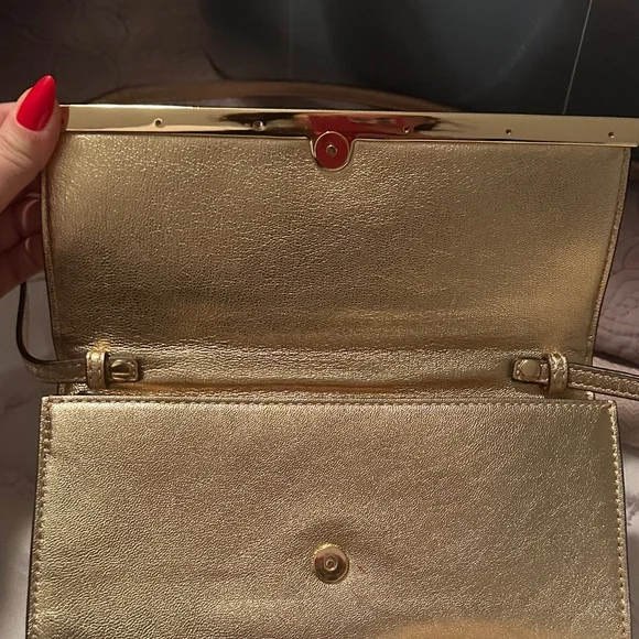 Michael Kors Metallic Gold Clutch - Picture 7 of 9